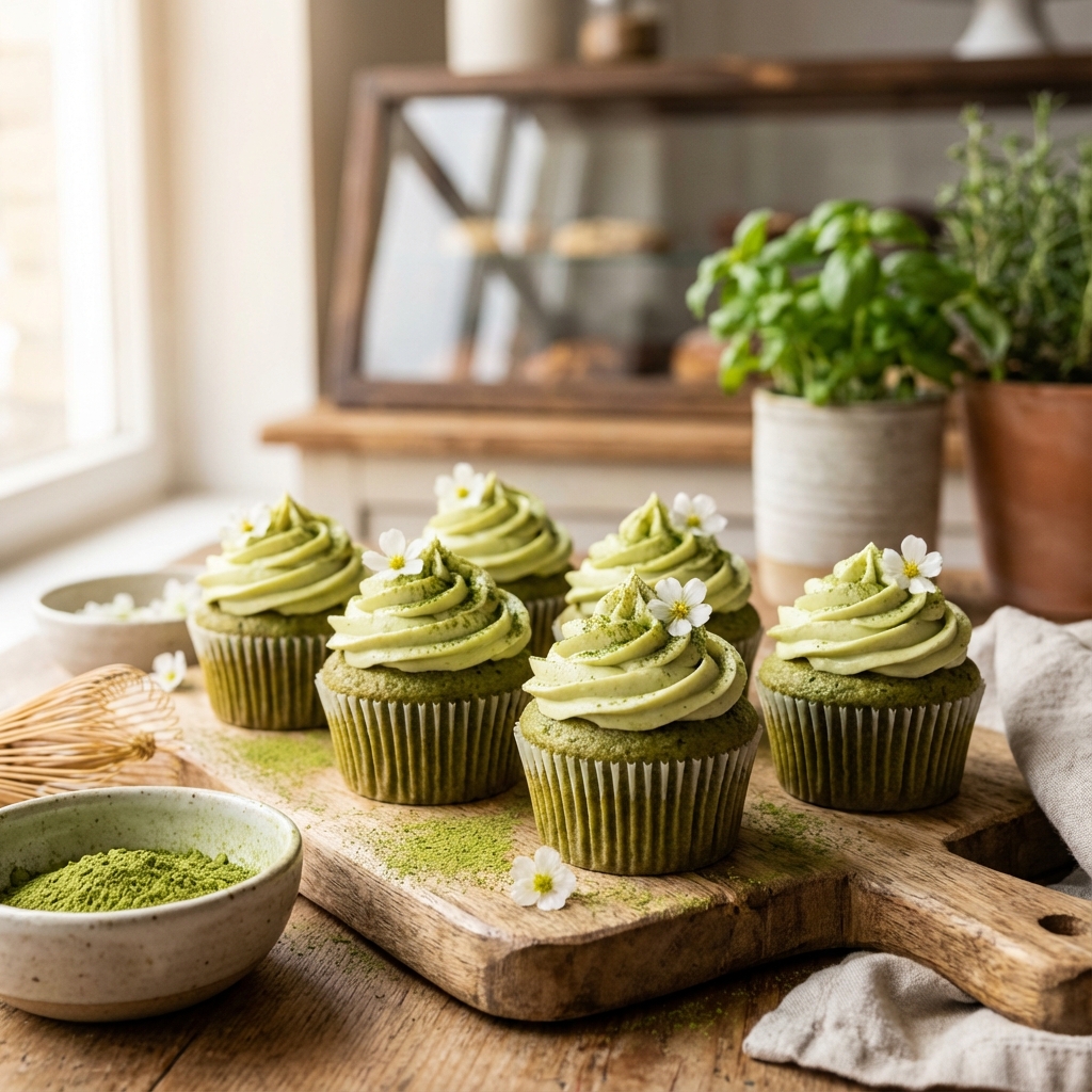Matcha Cupcakes - Bánh cupcake trà xanh Nhật Bản